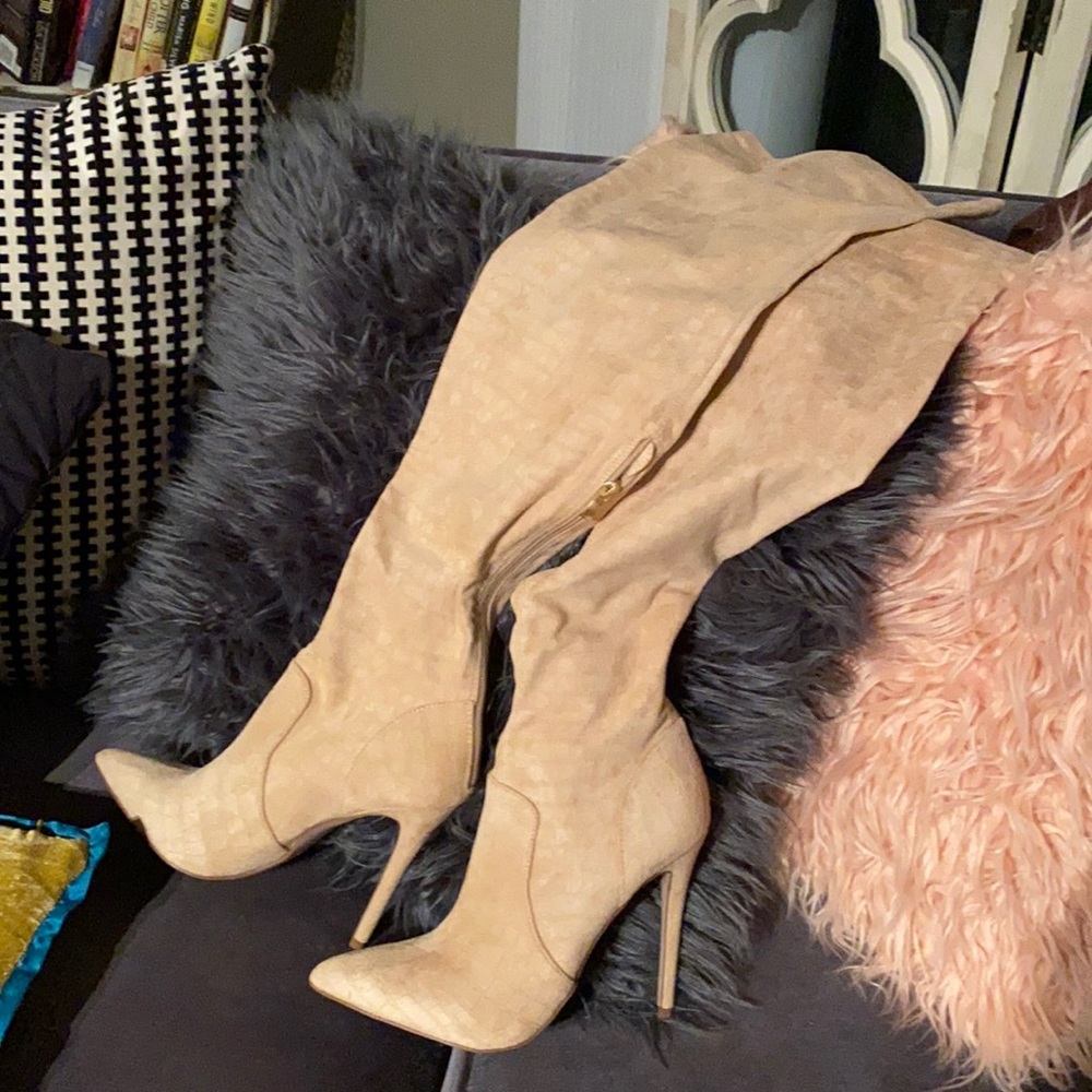 Faux suede over the knee boots size 11
